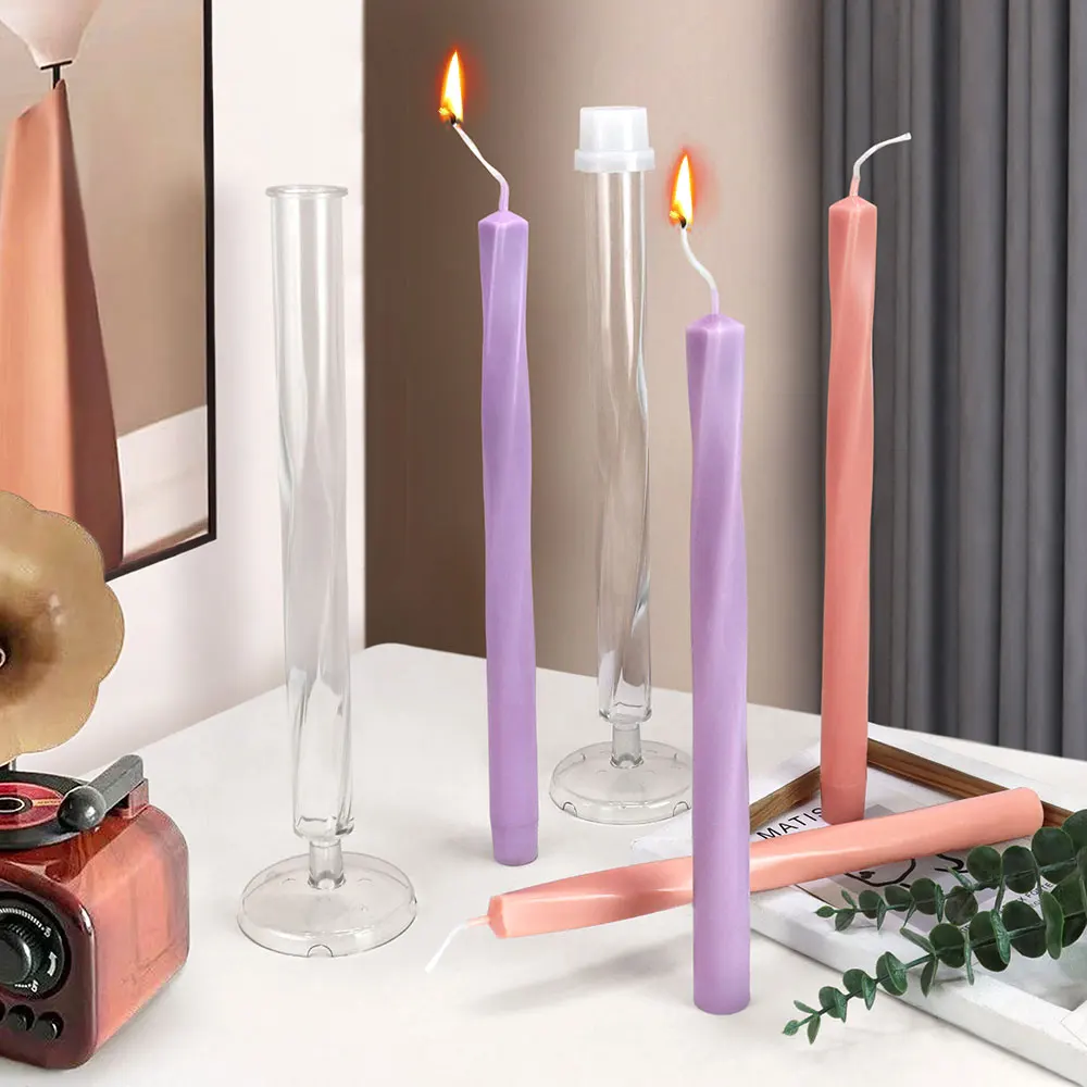 Candle Quotes - Spiral Square Column Plastic Candle Mold