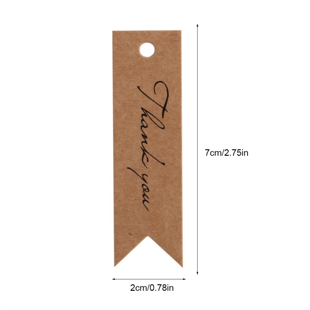 100PCS Kraft Paper Thank You G - Kraft Hang Tag ulasan dan harga