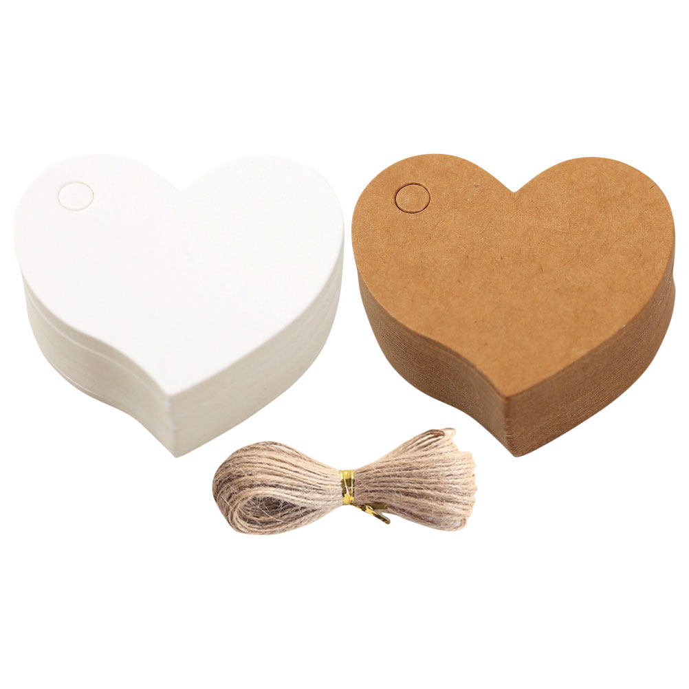 200Pcs Mini Heart Paper Tags K - Kraft Hang Tag ulasan dan harga