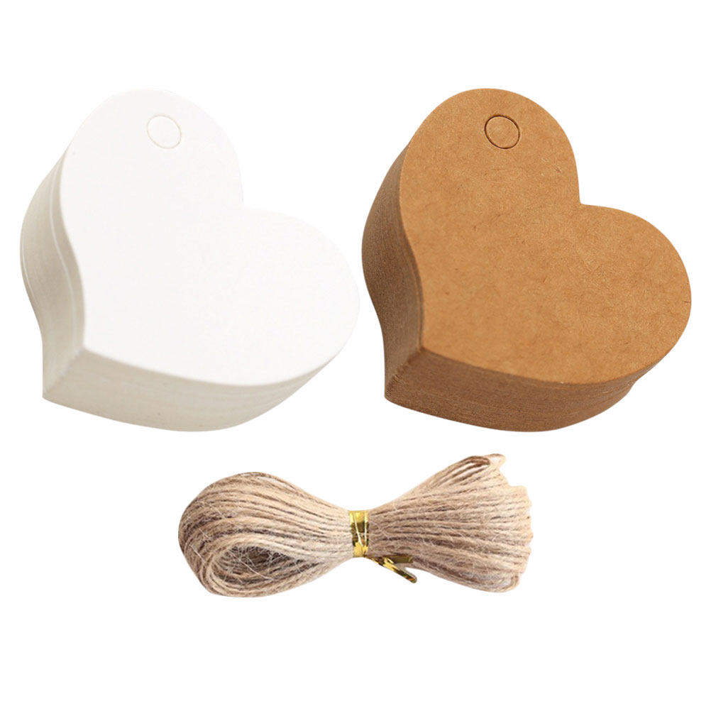200Pcs Mini Heart Paper Tags K - Kraft Hang Tag ulasan dan harga
