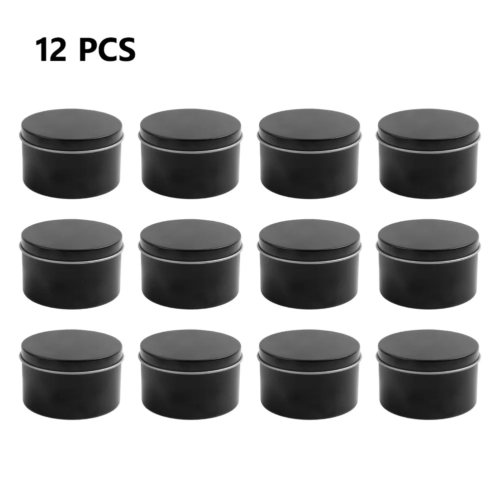12/24Pcs Round Metal Tin Box C - Black Tin Candle ulasan dan harga