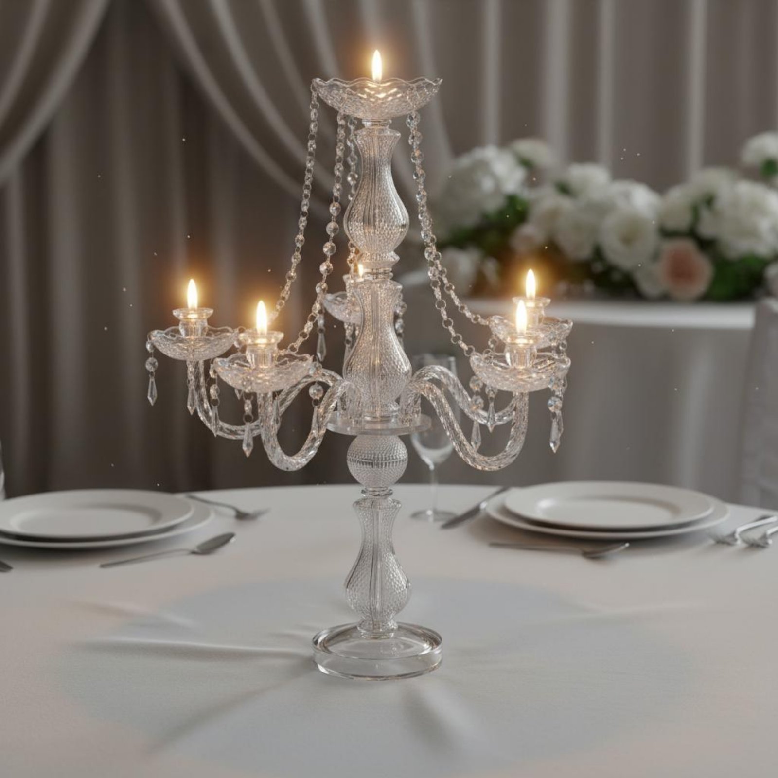 Crystal Candelabra Elegant Wed - Candle Quotes ulasan dan harga
