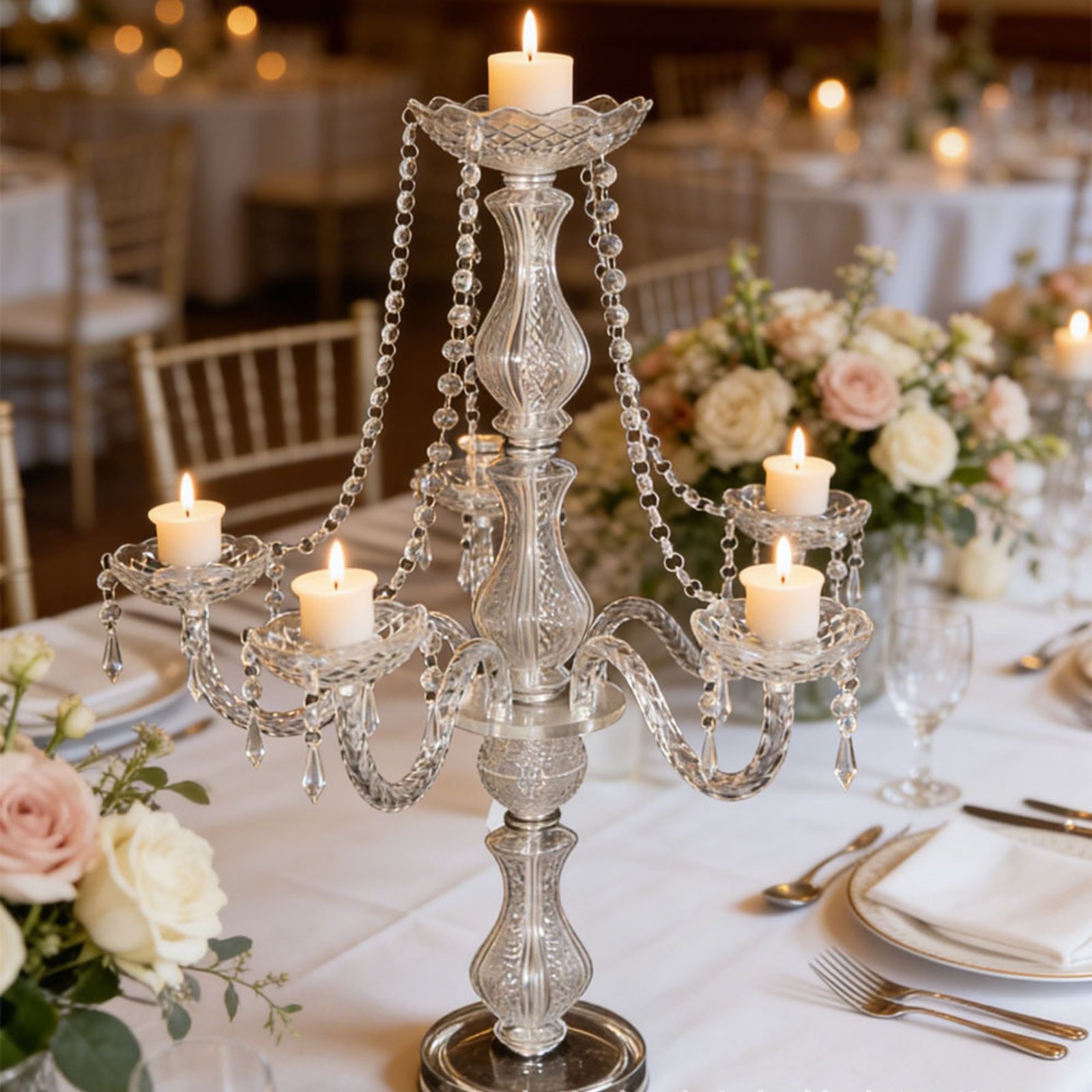 Crystal Candelabra Elegant Wed - Candle Quotes ulasan dan harga