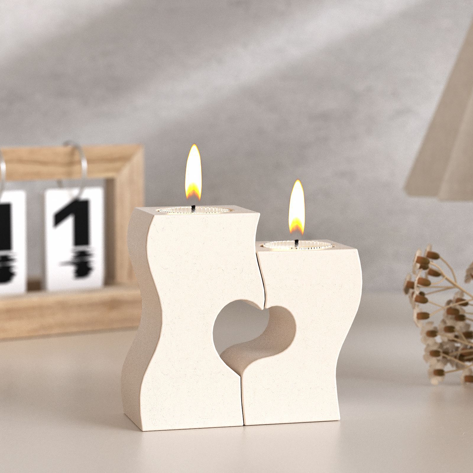 S Heart Candlestick Silicone M - Candle Quotes ulasan dan harga