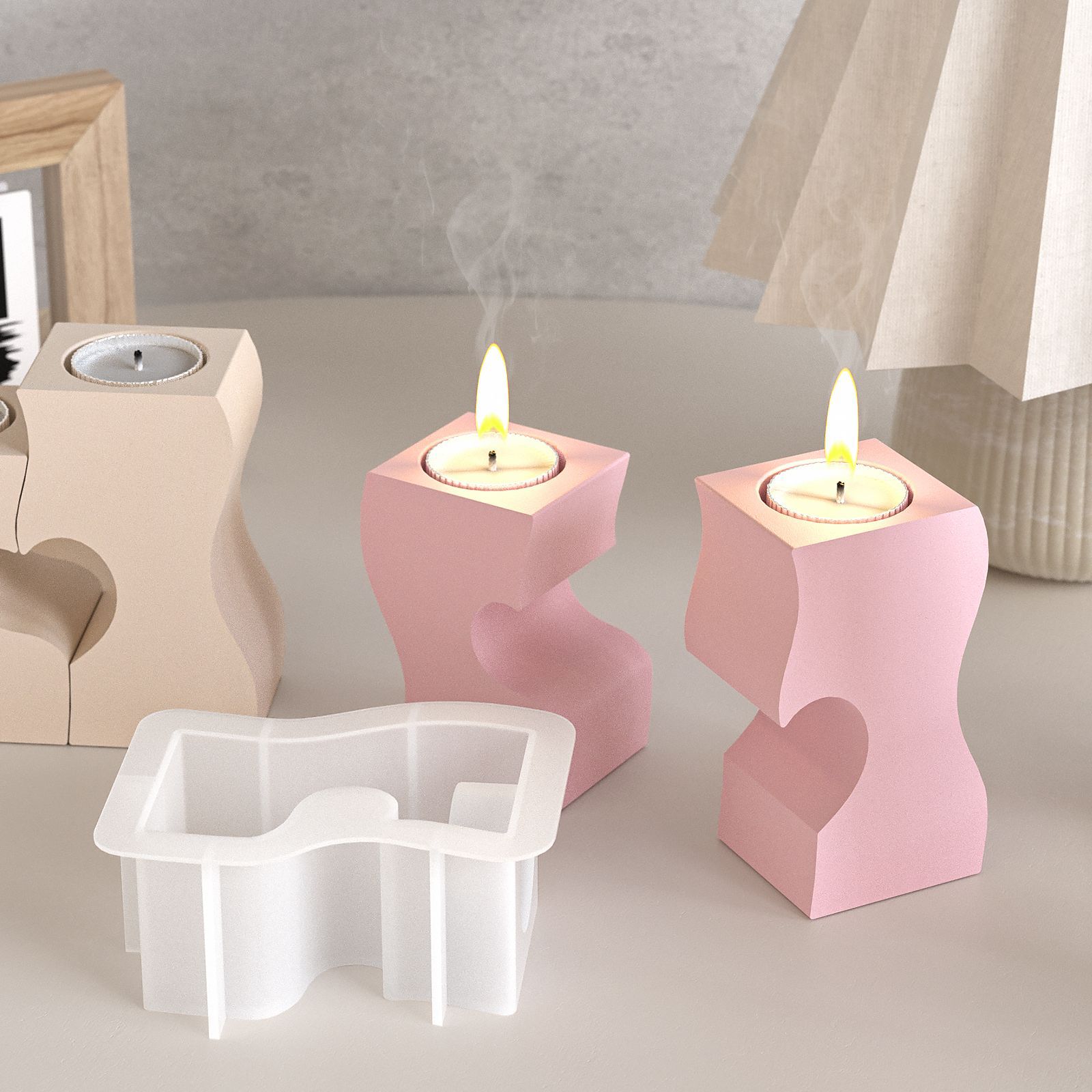 S Heart Candlestick Silicone M - Candle Quotes ulasan dan harga