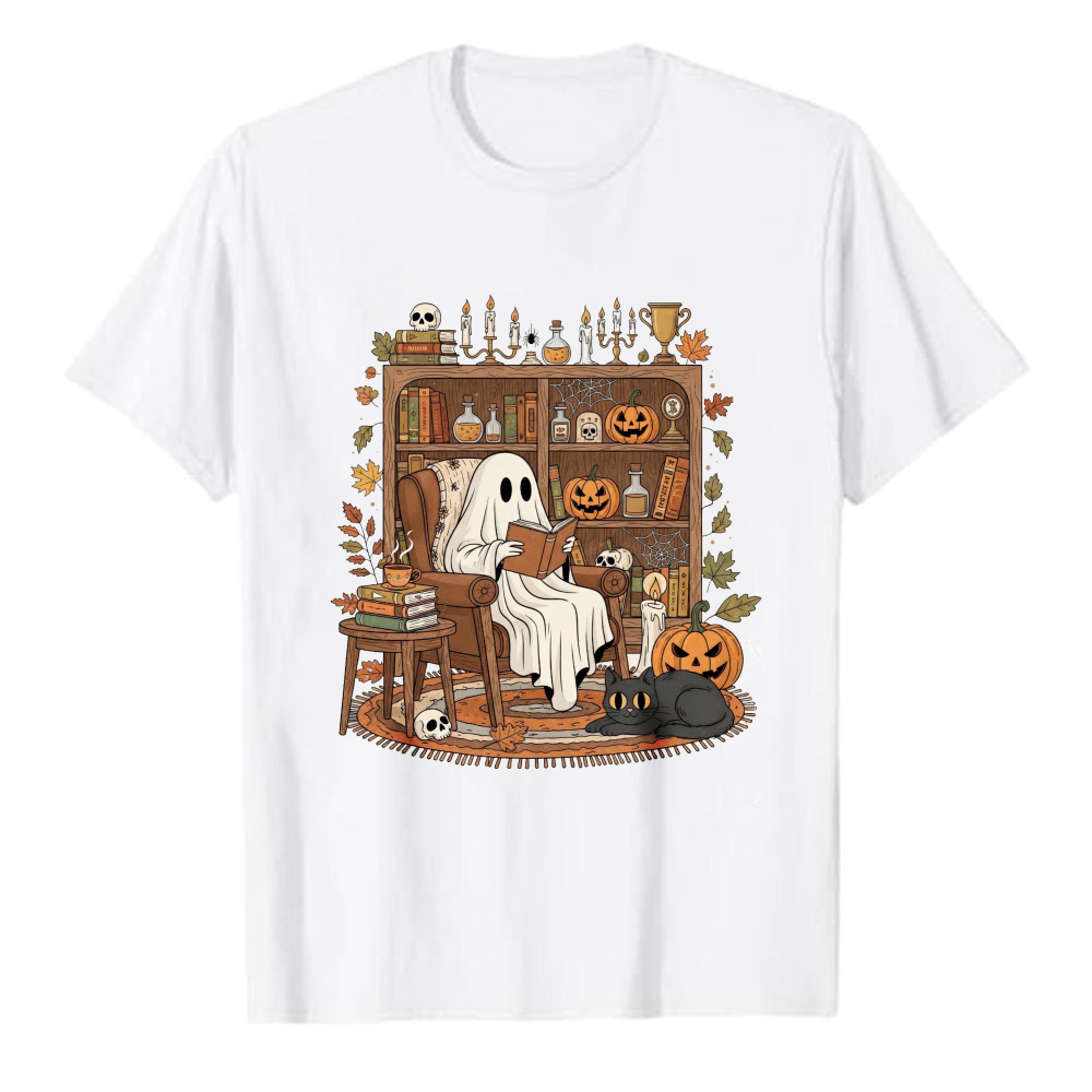 Cute Book‑Reading Ghost Librar - Black Tin Candle ulasan dan harga