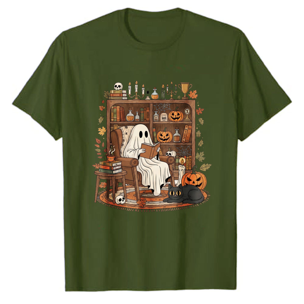 Cute Book‑Reading Ghost Librar - Black Tin Candle ulasan dan harga