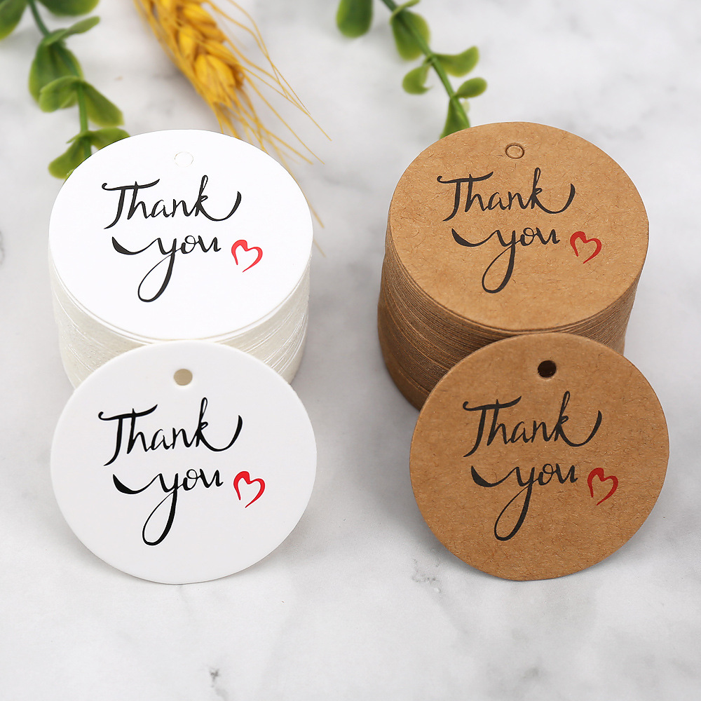 100pcs Thank You Kraft Paper T - Kraft Hang Tag ulasan dan harga