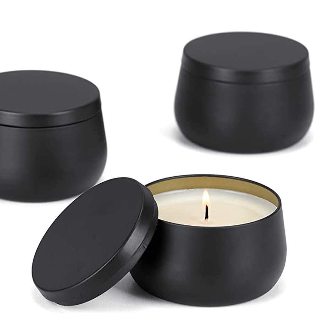 12pcs 8oz White Black Gold Met - Black Tin Candle ulasan dan harga
