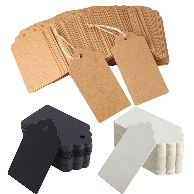 100Pcs Multi-sizes Kraft Paper - Kraft Hang Tag ulasan dan harga