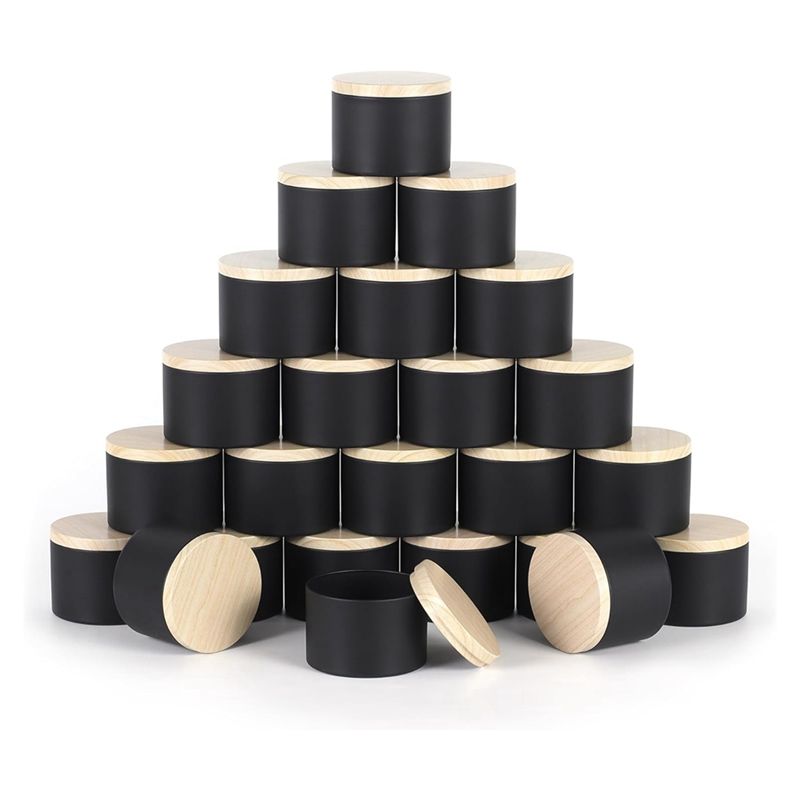 24 Pack 4 Oz Black Candle Tins - Black Tin Candle ulasan dan harga